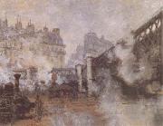 Claude Monet Le Pont de I'Europe,Gate Sate Saint-Lazare (mk09) USA oil painting artist
